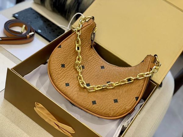

designer shoulder bag women chain bags purse fashion moon shape handbag luxurys crossbody messenger pocket three colors lady shopping purse