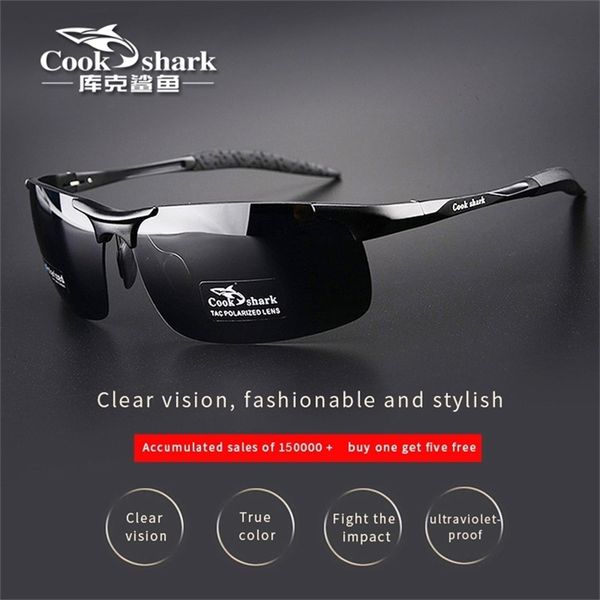 Cook Sharks Aluminium-Magnesium-Sonnenbrille, Herren-Sonnenbrille, HD-polarisierte Fahrer-Farbbrille, 220526