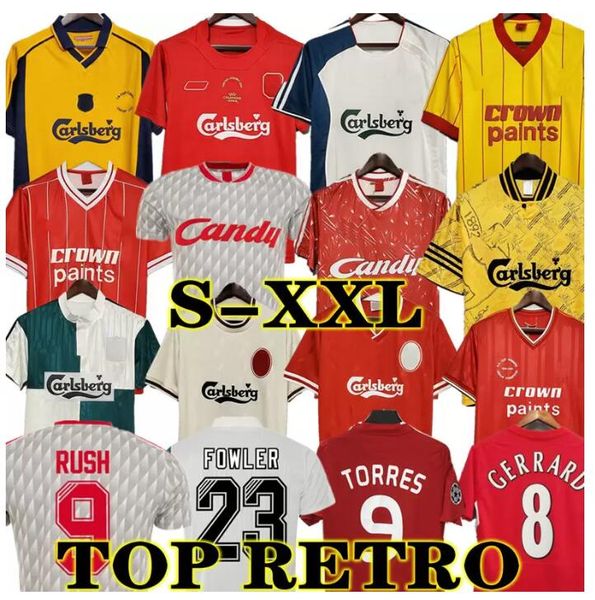 

mcmanaman 04 05 retro gerrard soccer jersey torres 1982 dalglish football shirts fowler 1989 maillot 06 07 barnes 08 09 rush 97 95 96 93 85, Black;yellow