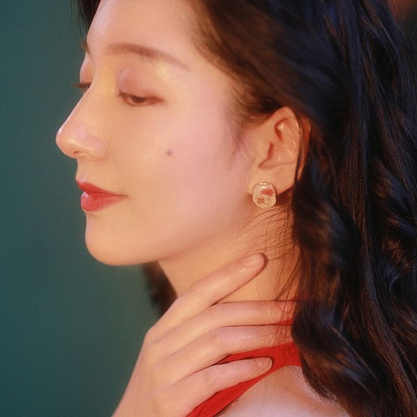Ciondola Lampadario Moda Ovale Fiore Secco Orecchini Per Le Donne Stile Coreano 2021 Nuovi Gioielli Delicati Semplici Orecchini bijoux