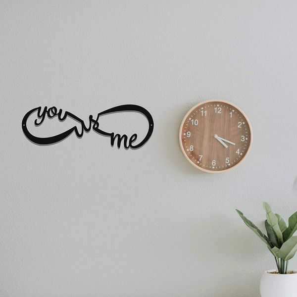 Metal Wall Art - You Me and Us Infinity - Metal Wall Art - Black Iron Art Deco Home Living Room Wall Decor