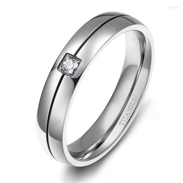 

wedding rings eamti men ring titanium white cubic zirconia inlay with line silver color trendy couple engagement band engraved aneis, Slivery;golden