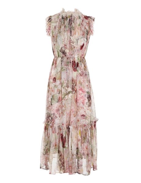 

2023 australian fashion garden flower pattern elegant skirt dress, Black;gray