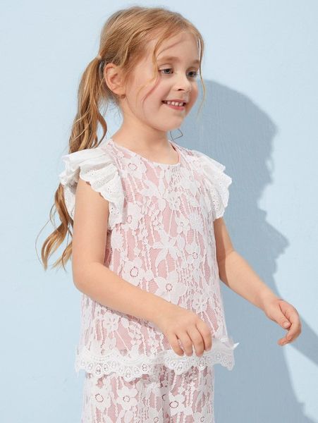 

sheen little girl's mesh embroidered lace overlay she, White;black