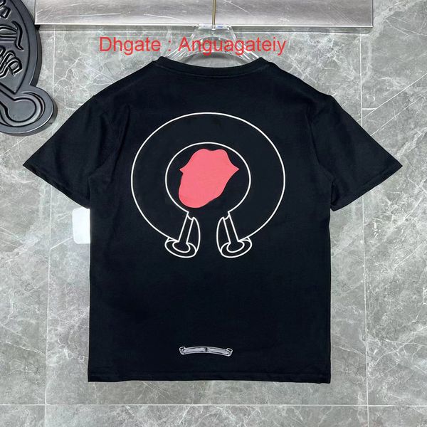

luxury mens brand t shirts ch fashion man tees sanskrit letter t-shirt summer horseshoe flower cross short sleeve designer tshirts hip hop s, White;black