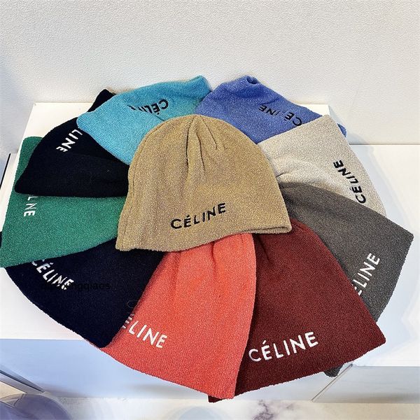 

celina designer ball caps baseball saijia towel hat women's autumn new letter single-layer knitted simple street warm pullover ear prot, Blue;gray