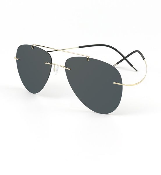 

new arrivals latest fashion men sunglasses sunshade glasses composite titanium rimless optical classic oval gold luxury sunglasses sports po, White;black