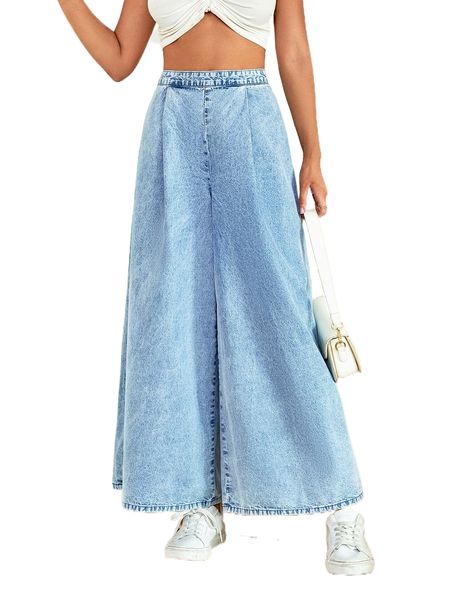 

high waist wide leg jeans e9io#, Blue