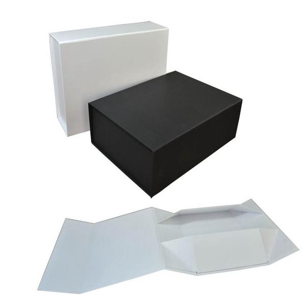 30 pçs / lote Caixa de presente branca preta dobrável com fecho magnético caixas favoritas sapatos infantis caixa de armazenamento 22x16x10cm