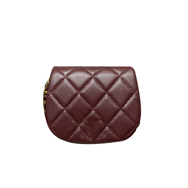 

designer bag wine red chain clutch horseshoe bag gilt hardware crossbody and one shoulder 11.5cm
