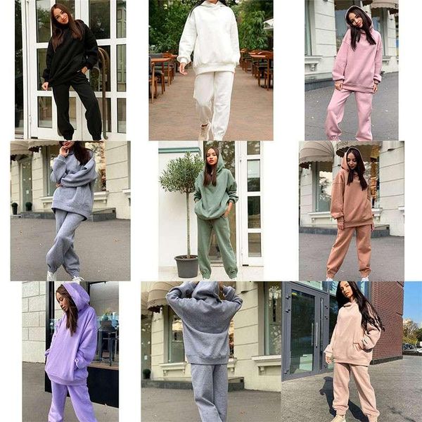 Fitnesskleidung Casual 2PCS Sport Hoodie Top Loungewear Set Women Tracksuit Hooded Pantgym