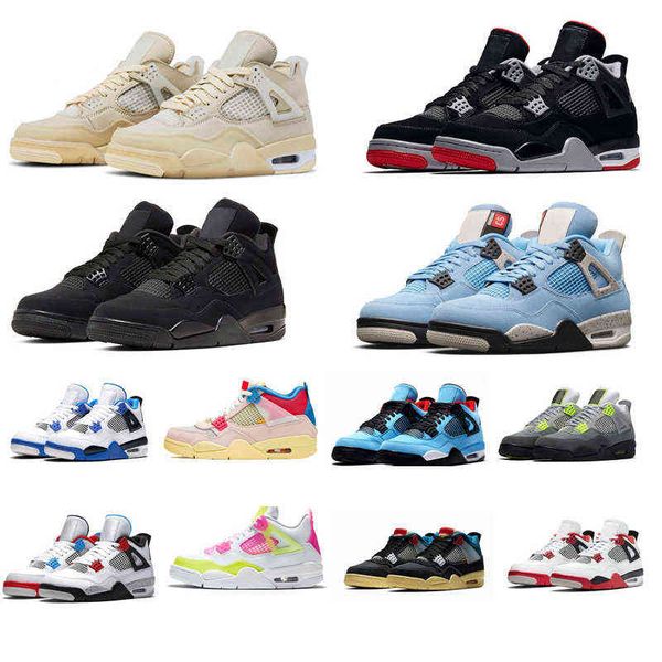 

4 university blue sneakers basketball shoes 4s jumpmens mens customize black cat white cement what the splatter cactus jack gray men women