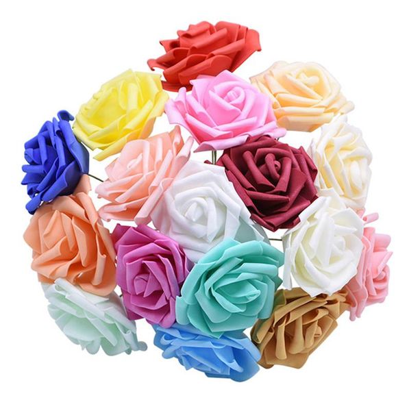 Fiori Decorativi Ghirlande 10/20 Pezzi 8 Cm Colorate Schiuma PE Artificiale Teste Di Rose Mestieri Fai Da Te Ghirlanda Sposa Bouquet Finto Casa Decorazioni Di Nozze Sup