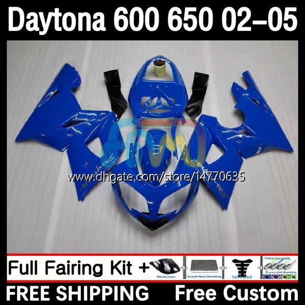 Kit telaio per Daytona 650 600 CC 02 03 04 05 Carrozzeria 7DH.17 Carenatura Daytona 600 Daytona650 2002 2003 2004 2005 Carrozzeria Daytona600 02-05 Carenatura moto Blu lucido