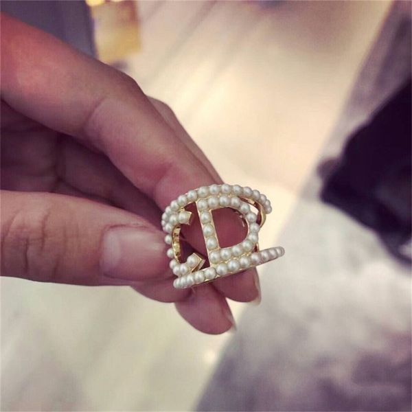 

seiko metal rice bead ring simple hollow pearl gold ring, Silver