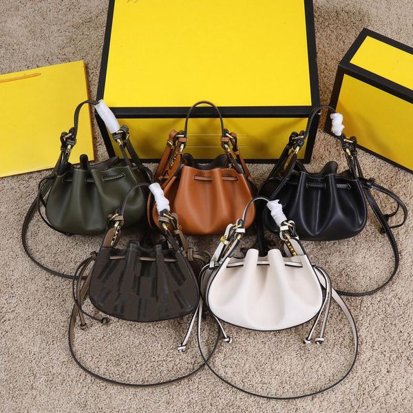 

designer handbags evening bags women shoulder bag leather material letters decorative drawstring shrinking design