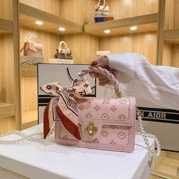 

handbag summer embossed small square red texture double belt single shoulder