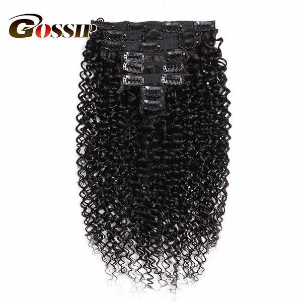 28 zoll Verworrene Lockige Bundles Brasilianische Haar Bundles Clip In Menschliches Haar Extensions 8 Teile/satz 120g Gossip Remy Haar bundles