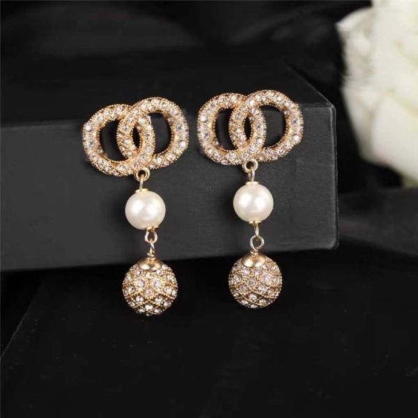 

luxury brand designer creative double letter stud earrings c geometric exaggerated pendant classic women's earrings wedding party jewel, Golden;silver