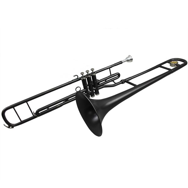 Trombone a pistone con chiave C in nichel nero opaco