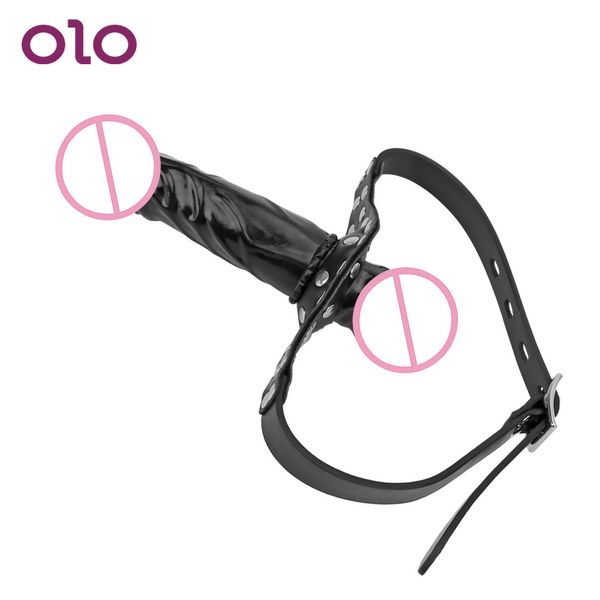 Olo Double-Ended Dildo Gag Head Strapon rate rate fetish sm рабство с пенисом жгут лесбийские сексуальные игрушки для женщин эротики