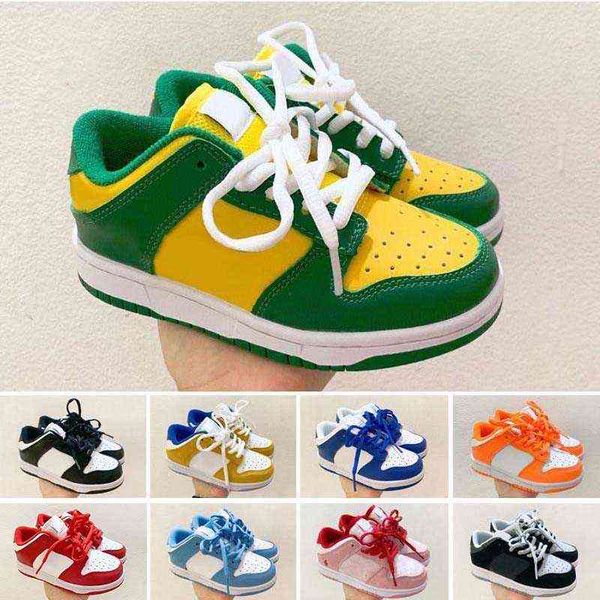 

2022 kids designer athletic outdoor shoes orange dairy cow johns black white brazil coast syracuse boys girl toddler sports trainer