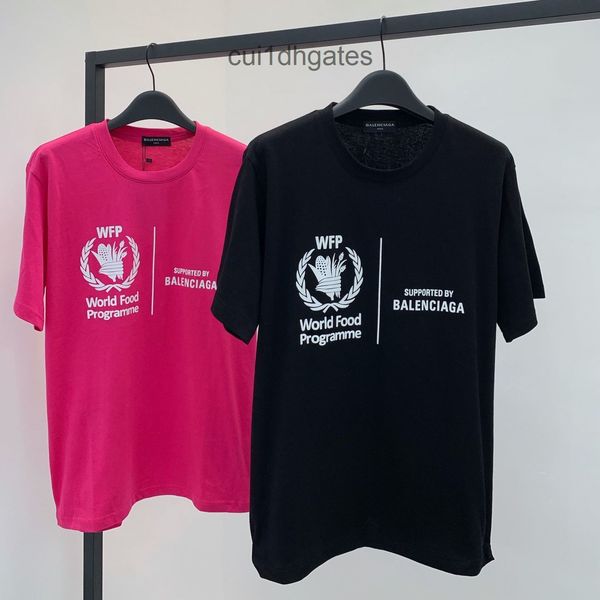 

2022 designer bal t shirt 2022 "world food" short sleeve t-shirt sports casual men's and women's loose round neck xl0u, White;black