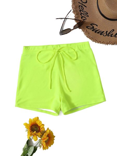 

plus neon green drawstring waist bikini bottom u4ol#, Black