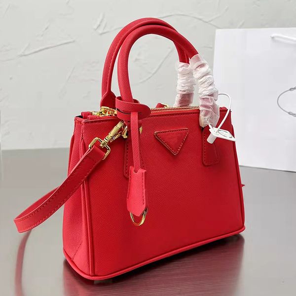 

designer women galleria saffiano tote bag italy milano brand classic leather shoulder handbags lady killer shopping crossbody handbag luxury, Red;black