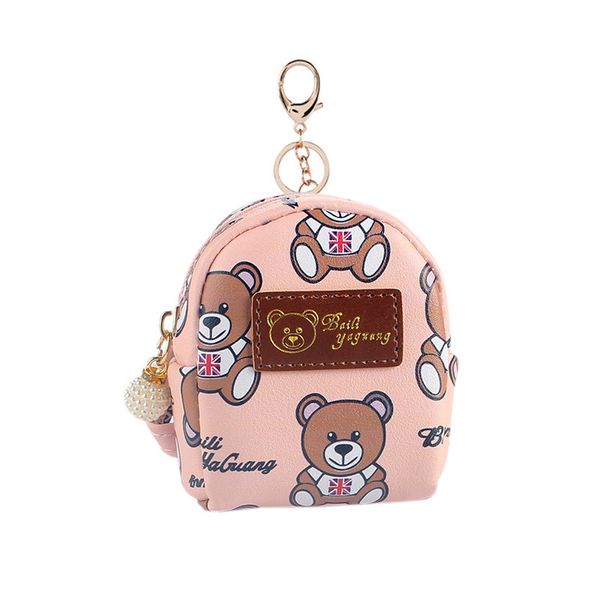 Urso Bolsas Chaveiros Cadeias Mini Mochila Porta-moedas Chaveiros Couro PU Pendente Chaveiros Titular Moda Batom Bolsa Animal Charme Bijuterias Acessórios Jóias