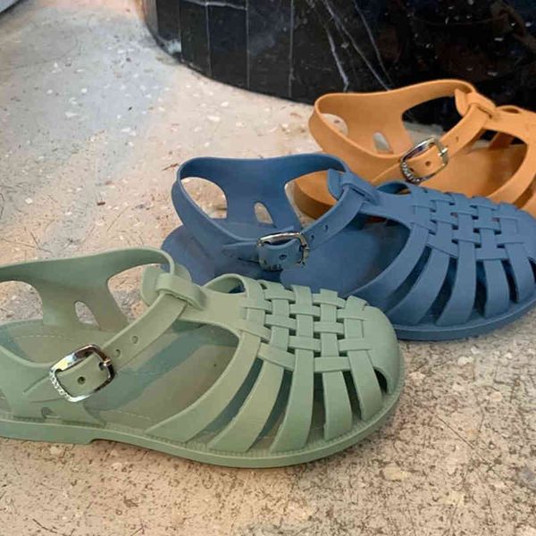 

summer boys casual roman slippers beach shoes summer children sandals baby girls hollow out soft non-slip shoes kids candy jelly g220512, Black;red