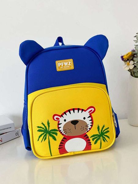 

boys cartoon graphic letter patch decor functional backpack she