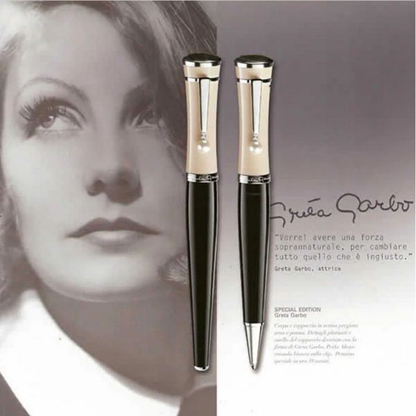 Penna a sfera Greta Garbo in bianco e nero all'ingrosso / cancelleria per ufficio penna stilografica Promozione Scrivi penne a sfera