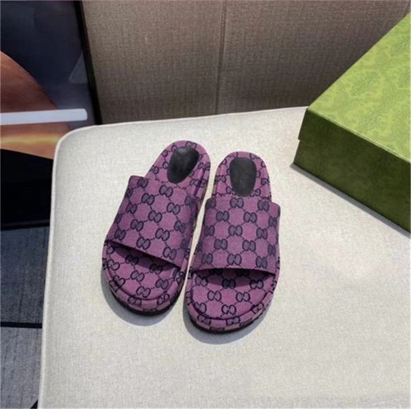 

2022 fashion mens womens sandals slippers slide designer luxury flat high heels flip flops shoes embroidered platform rubber sandal leather, Black