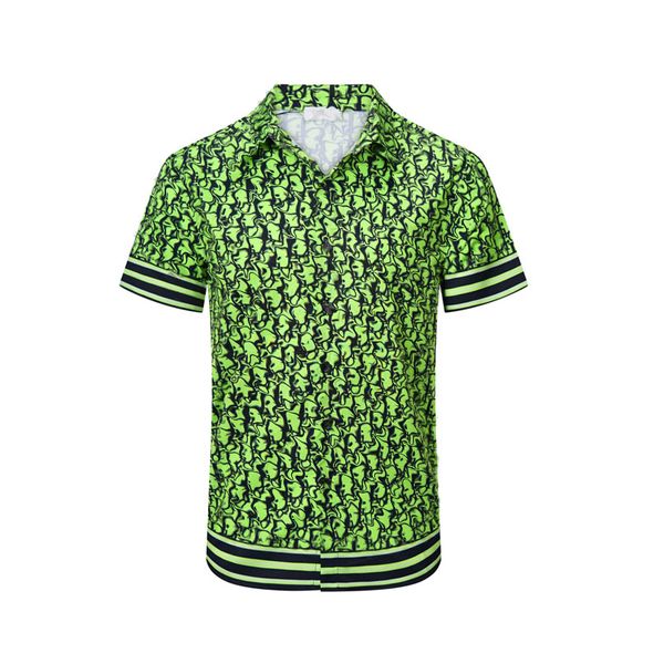 

luxury designer shirts mens fashion geometric print bowling shirt hawaii floral casual shirts men slim fit short sleeve dress shirt, White;black