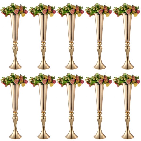 decorazione Vasi di fiori alti per matrimoni Vasi di fiori in oro Vaso decorativo da pavimento in metallo per decorazioni per feste di compleanno e anniversari imake1655
