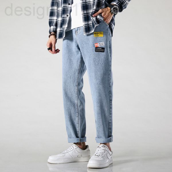 

men's jeans designer spring jeans fall feeling wide leg fashion brand daddy ins loose and versatile casual men's straight long pan, Blue
