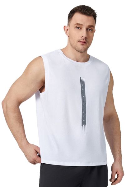 

extended sizes men letter graphic tank j0t3#, White;black