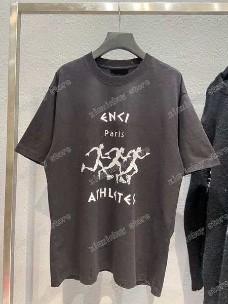 

22ss men designers t shirts paris athletes oversize short sleeve crew neck streetwear blue black white xinxinbuy xs, White;black
