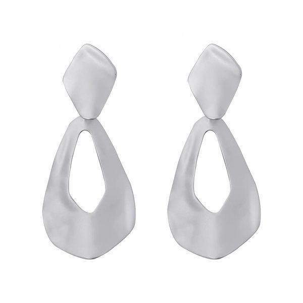 

charm matte gold sier rec hoop clip on earrings for women long geometric stat amjap, Golden