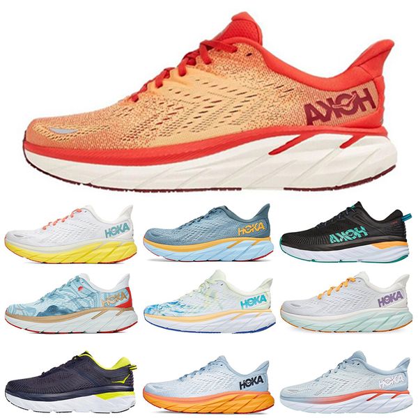 

2022 woman men athletic shoes hoka one one clifton 8 runner shoe fiesta training sneakers accepted shock absorption womens road jogging mens