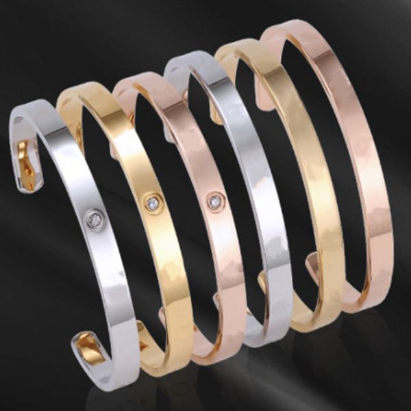 

love gold bracelet womens mens silver bangle luxury designer jewelry stainless steel c classic personality diamond high end cute couple, Black