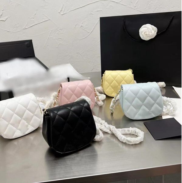 

leather rhombus chain shoulder bags solid color mini flip handbag designer luxury wallet cross body bag fashion change purse