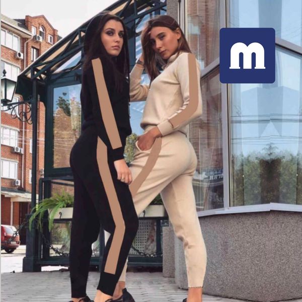 

medigo-102womens casual fashion autumn spring long sleeved two-piece jogger set ladies fall tracksuit sweat suits black plus size s-xl ree s, Gray