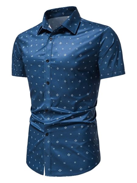 

men allover geo print shirt n9sw#, White;black