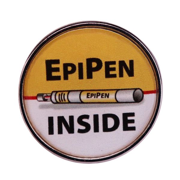 

epipen inside lapel pin medical allergy alert badge, Blue