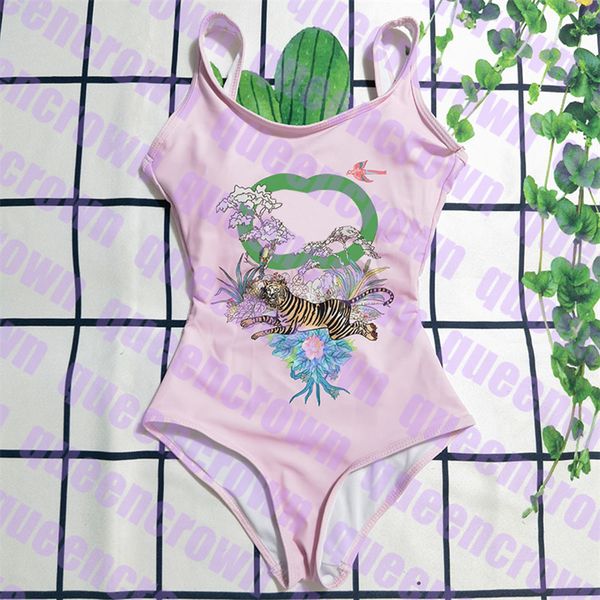 

tiger printed bikini breathabke padded one piece swimwear letter sling bathing suit for women quick dry, White;black
