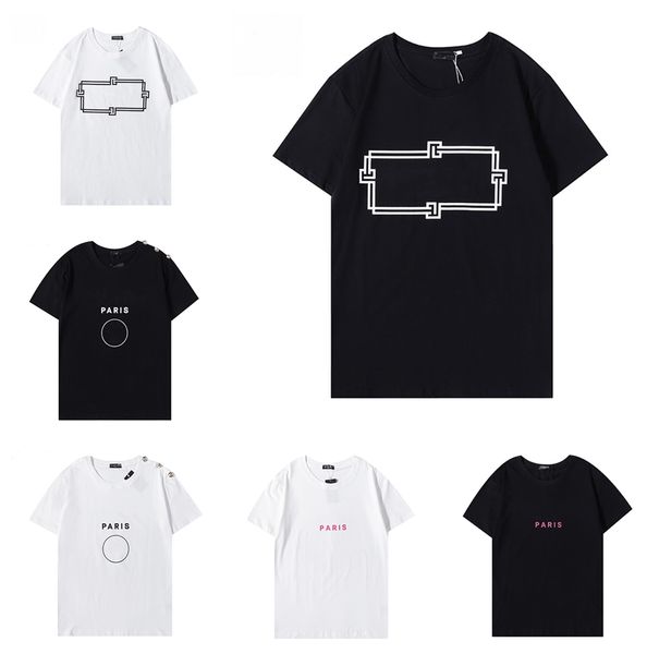 

mens t-shirts women luxury t shirts short balmain summer tees fashion casual with brand letter quality short sleeve asian size 3xl 4xl, White;black