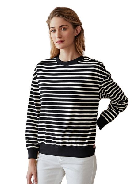 

motf premium cotton drop shoulder pullover 879f#, Black