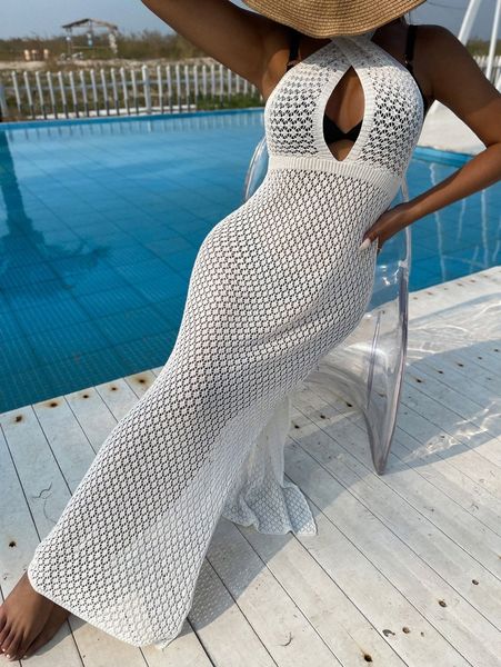 

plain slit knitted cover up v3ue#, White;black